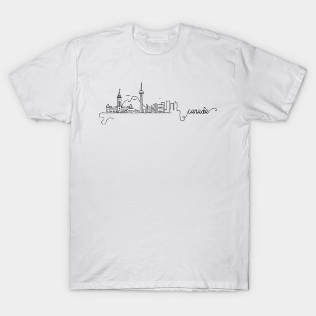 Canada City Signature T-Shirt by kursatunsal